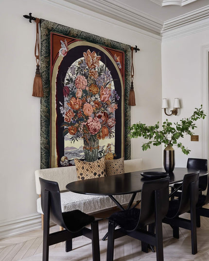 Ambrosius Bouquet Flower Belgian Jacquard French Dark Tapestry
