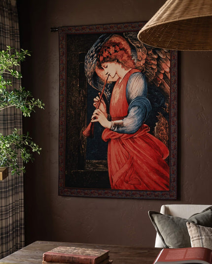 Angel Playing a Flageolet Religious Tapestry Wall Hanging - Edward Burne-Jones Christian