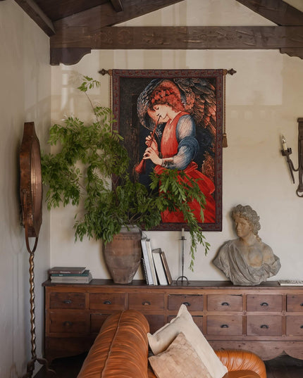 Angel Playing a Flageolet Religious Tapestry Wall Hanging - Edward Burne-Jones Christian