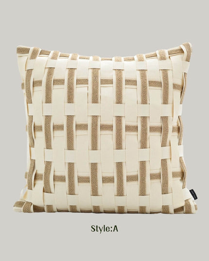 Antique Hand-Woven Cotton Linen Cushion Cover | Natural Breathable Home Décor