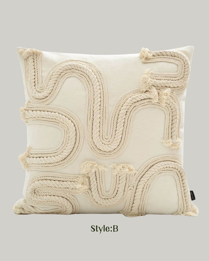 Antique Hand-Woven Cotton Linen Cushion Cover | Natural Breathable Home Décor