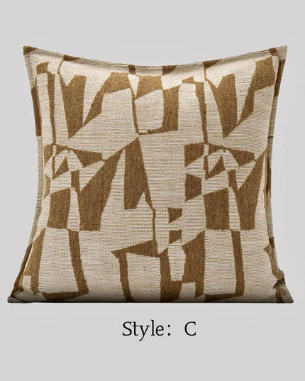 Antique Modern Woven Cotton-Linen Throw Pillow Cover