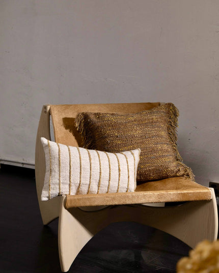 Antique Modern Woven Cotton-Linen Throw Pillow Cover