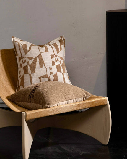 Antique Modern Woven Cotton-Linen Throw Pillow Cover