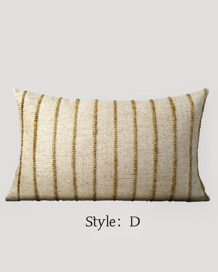 Antique Modern Woven Cotton-Linen Throw Pillow Cover