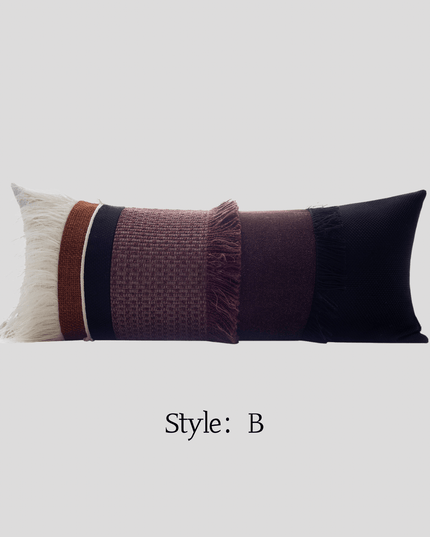 Antique Modern Woven Cotton Linen Tassel Throw Pillow Cover
