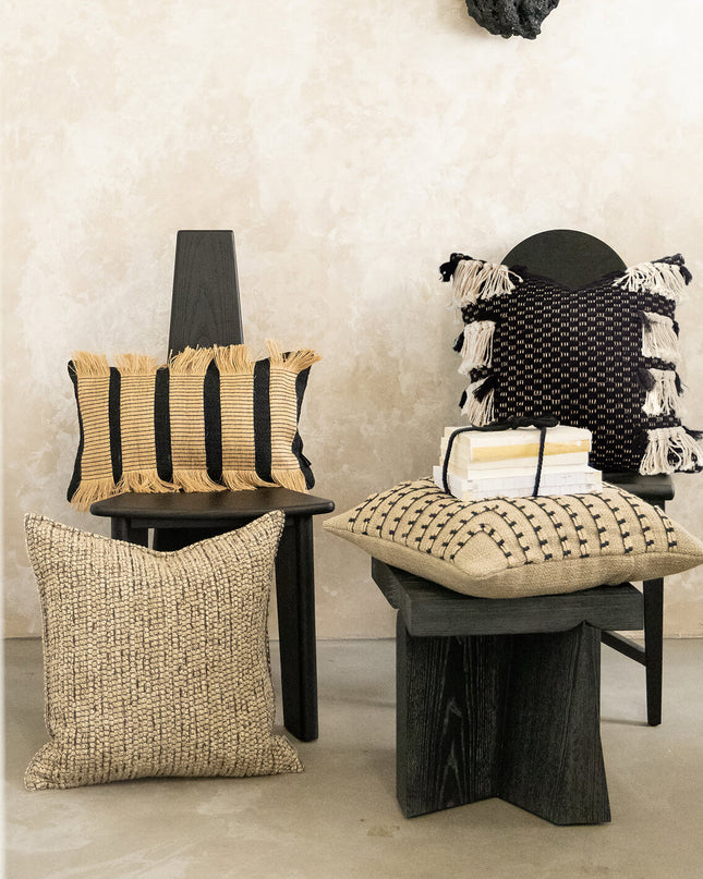 Antique Woven Cotton Linen Cushion Cover - Natural Breathable