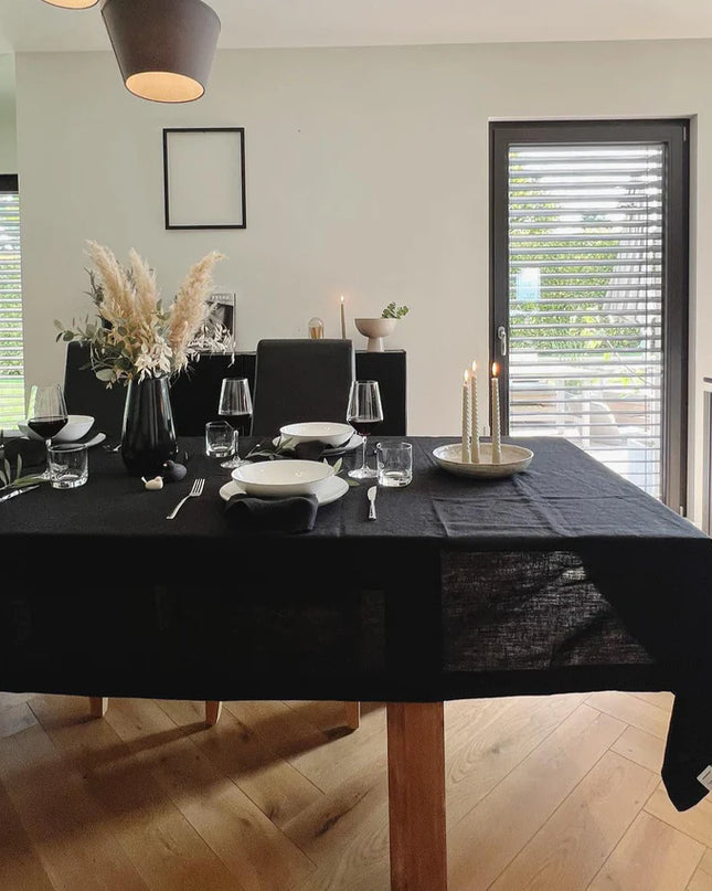 Linen Tablecloth - Black