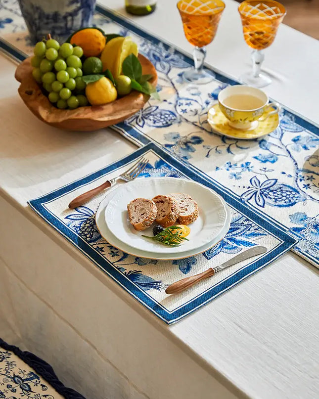 Blue Pomegranate Placemat Set