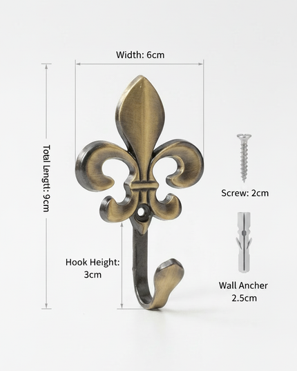 Brass Fleur-de-Lis Clip - Corrected Width 6cm