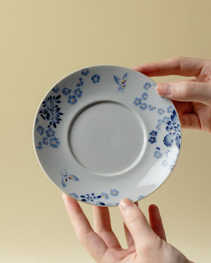 Butterfly Garden Hand-Painted Ceramic Coffee Cup Set