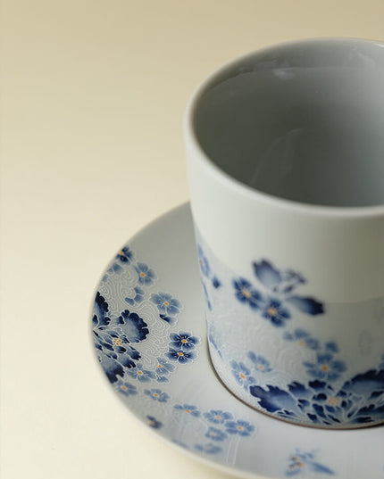 Butterfly Garden Hand-Painted Ceramic Coffee Cup Set