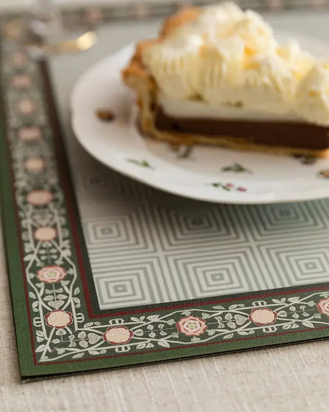 Geometric Print Leather Placemat Set