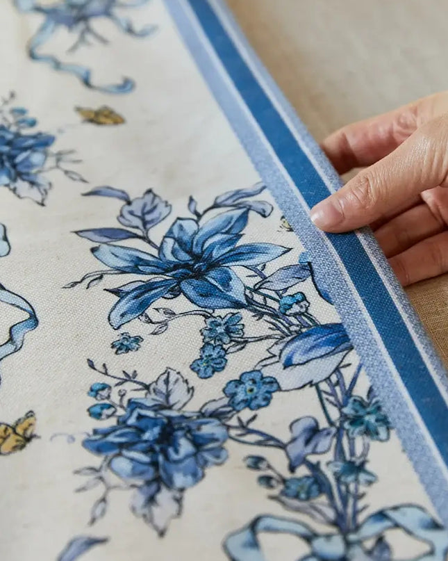 Blue Flower Table Runner