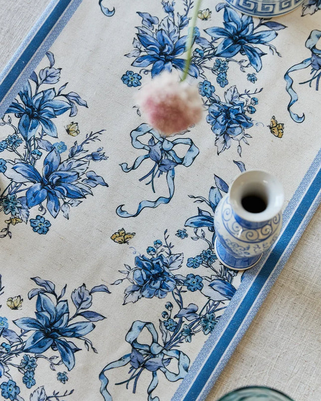 Blue Flower Table Runner