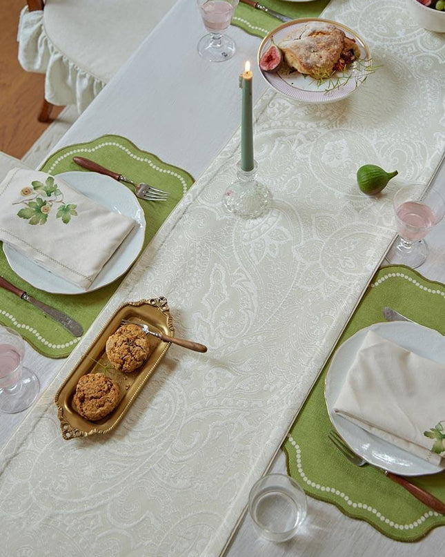 Sconce Cream White Table Runner
