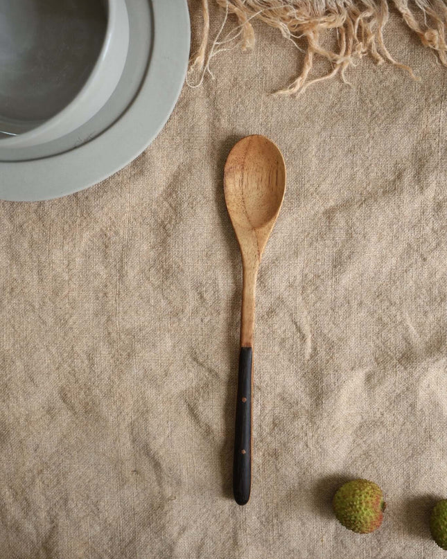 Ebony Wood Handle Table Spoon*2PCS