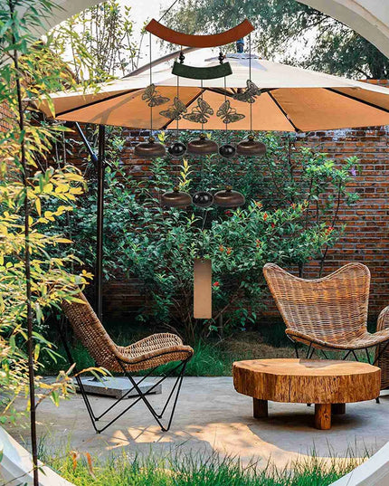 Butterfly Gold Copper Wind Chime - Memorial