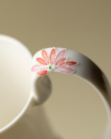 Japanese Daisy Hand-Painted Ceramic Teapot