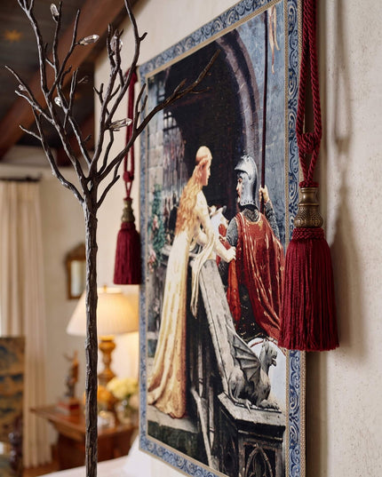 Edmund Blair Leighton God Speed Belgian Tapestry Wall Hanging