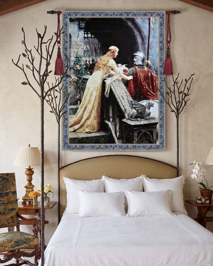 Edmund Blair Leighton God Speed Belgian Tapestry Wall Hanging