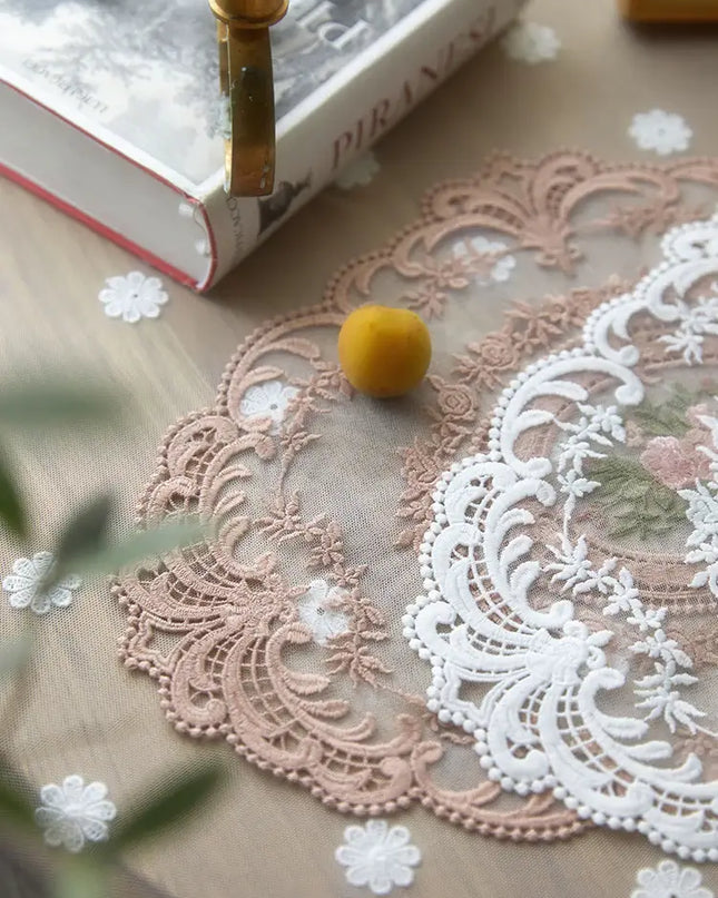 Embroidery White Placemat Set