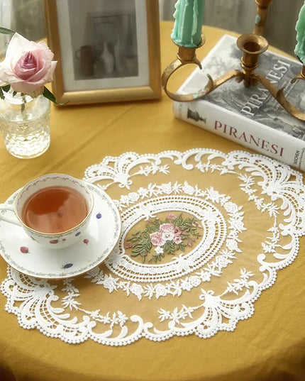 Embroidery White Placemat Set