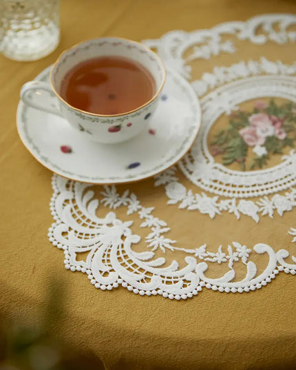Embroidery White Placemat Set