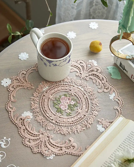 Embroidery Rose Placemat Set