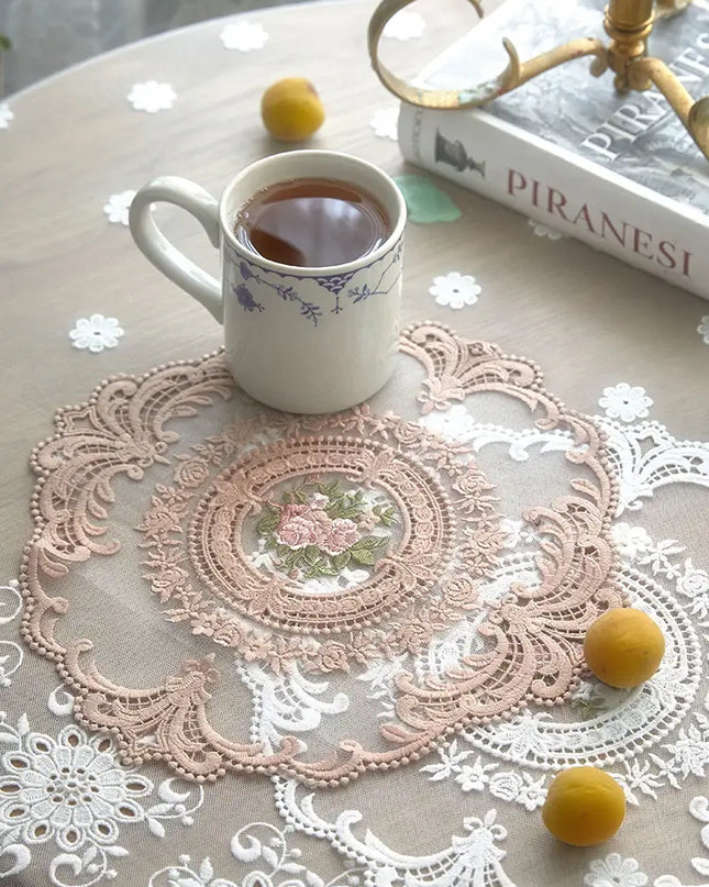 Embroidery Rose Placemat Set