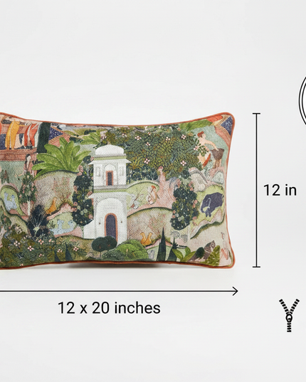 Gardens of Jaipur Lumbar Pillow Annotated