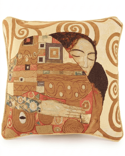 Gustav Klimt Tree of Life Kiss Jacquard Tapestry Pillow Cover