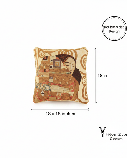 Klimt Tree of Life Kiss Pillow Cover Annotated