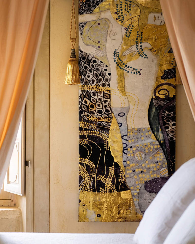 Gustav Klimt Watersnakes Belgian Jacquard Large Tapestry Wall Hanging