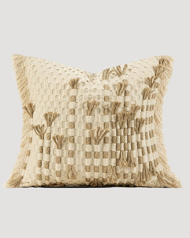 Hand Woven Hemp Rope Tassel Cushion Cover - Naturally Breathable