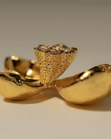 Handmade 18k Golden Lotus Petal Incense holder