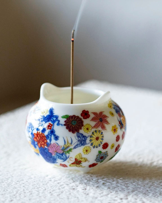 Hand Painted Ceramic Incense Holder