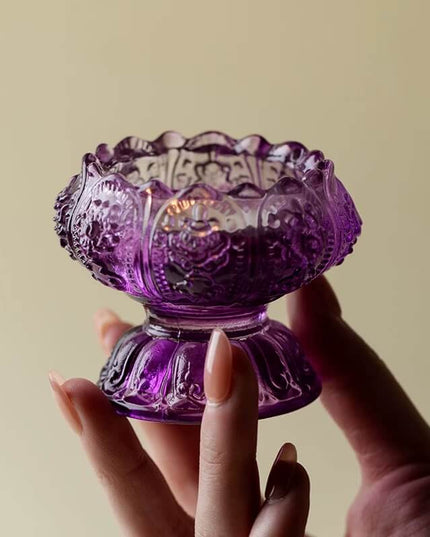 Handmade Glass Lotus Incense Holder