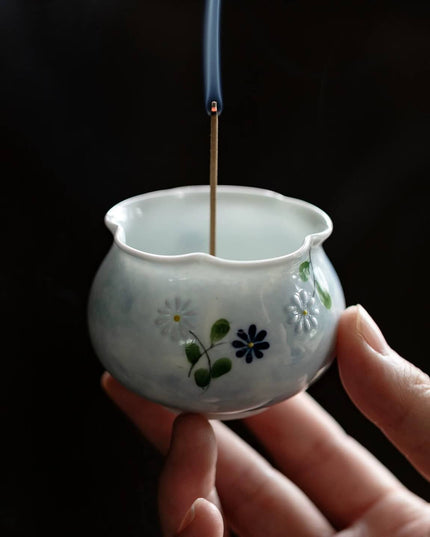 Hand Painted Daisy Incense Holder