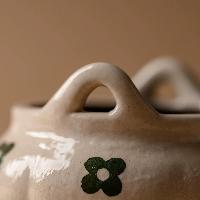 Japanese Hand Painted Four Leaf  Incense Holder