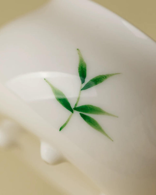 Hand Painted Bamboo Leaf Incense Holder