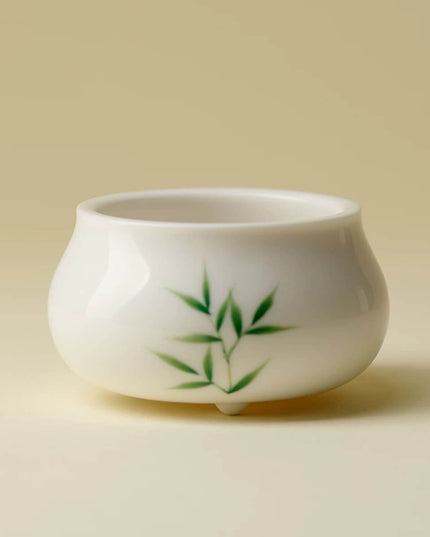 Hand Painted Bamboo Leaf Incense Holder