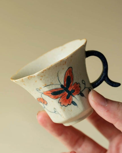 Japanese Lucky Butterfly Ceramic Cup Set