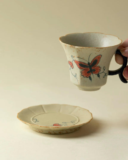 Japanese Lucky Butterfly Ceramic Cup Set