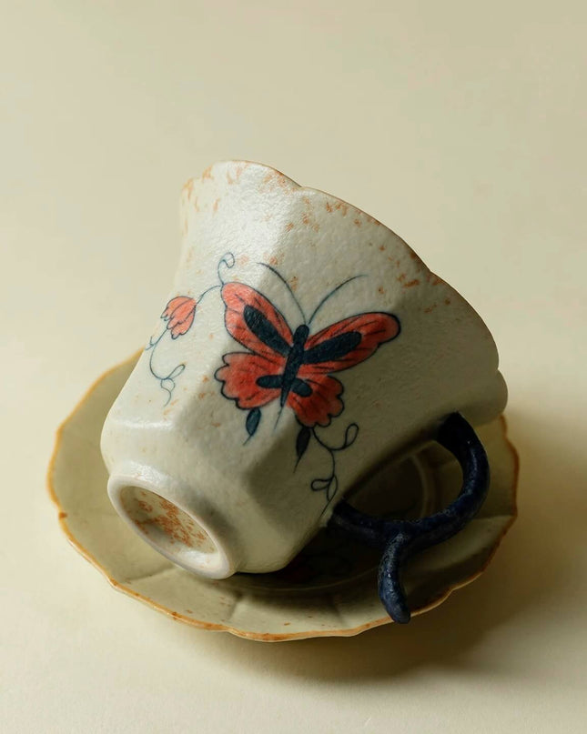 Japanese Lucky Butterfly Ceramic Cup Set