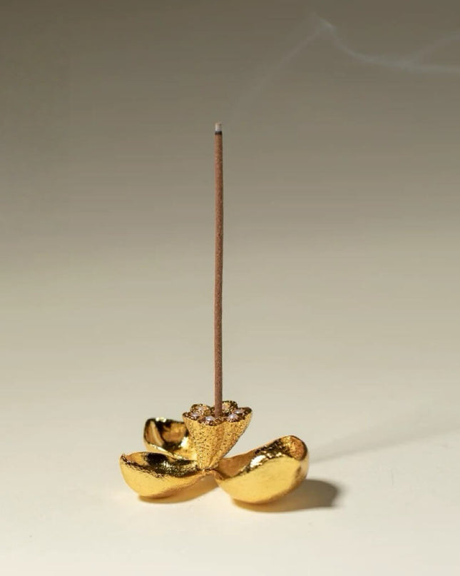 Handmade 18k Golden Lotus Petal Incense holder