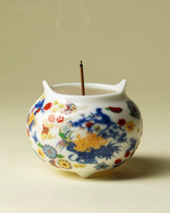 Hand Painted Ceramic Incense Holder