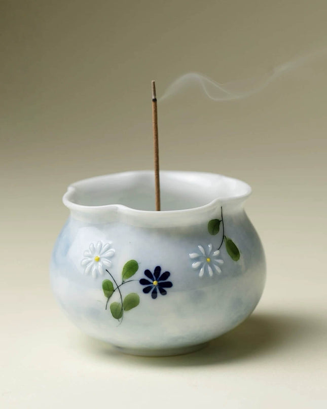 Hand Painted Daisy Incense Holder
