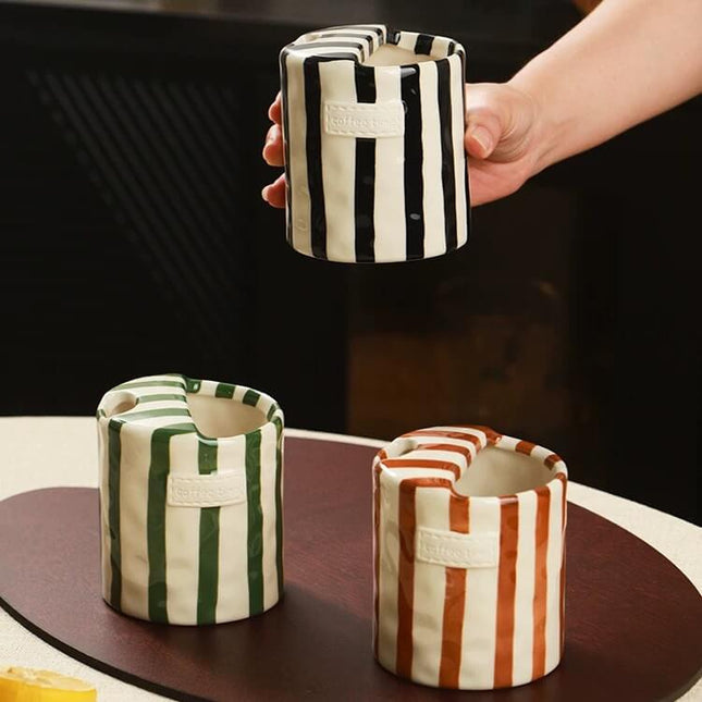Travel Ceramic Stripe Coffee Mug:Halloween Edition