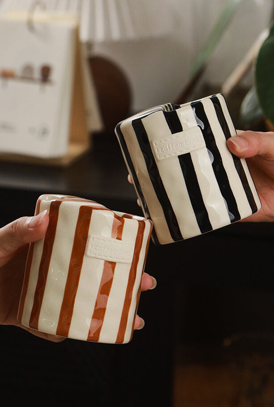 Travel Ceramic Stripe Coffee Mug